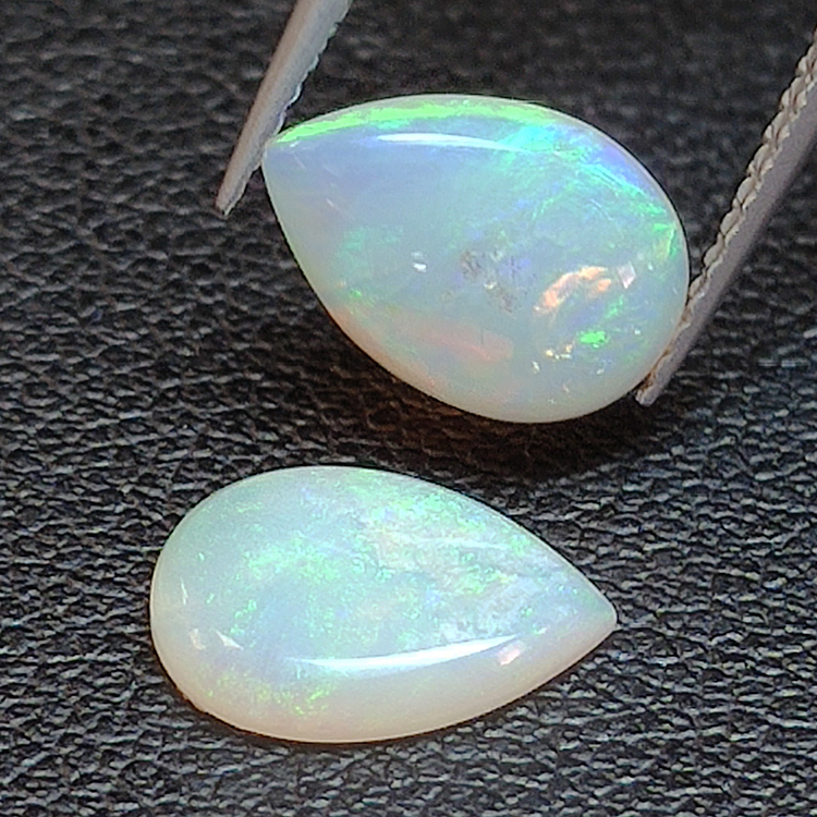 2.49ct Noble pear cabochon opal 2pc