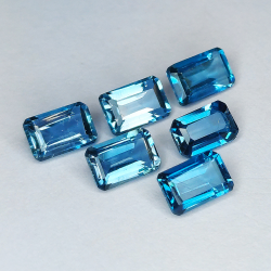 Topaz London emerald cut 6pz