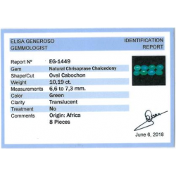 Lote 10,19ct Calcedonia Crisoprasa Talla Cabujón Oval 6,6 a 7,3mm