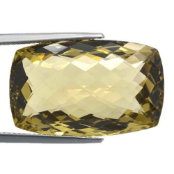 38.1ct.Lemon Quatz Checkboard Cushion Cut