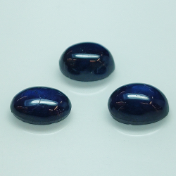 Lot 2.39ct Blue Sapphire cabochon cut Round cabochon 6x 4 mm