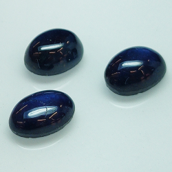 Posten 2,39 ct Blauer Saphir Cabochon Schliff Rund 6x4mm