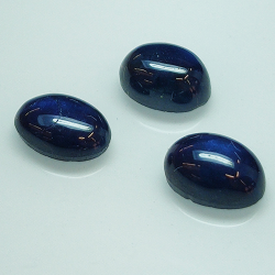 Lot 2.39ct Saphir bleu cabochon coupé rond 6x4mm