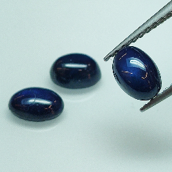 Lot 2.39ct Saphir bleu cabochon coupé rond 6x4mm