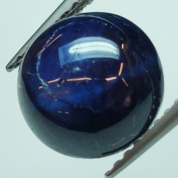 Coppia 4.38ct Zaffiro blu taglio cabochon rotondo 7 x 3.8mm