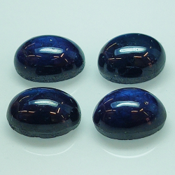 Lot 3.84ct Blue Sapphire cabochon cut Round 6 x 4,2mm