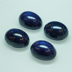 Lot 3.84ct Blue Sapphire cabochon cut Round 6 x 4,2mm