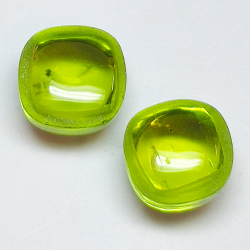 7.32ct Pair of 8mm cushion cabochon cut Peridot