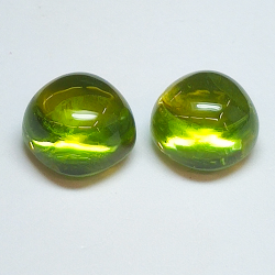 7.32ct Pair of 8mm cushion cabochon cut Peridot