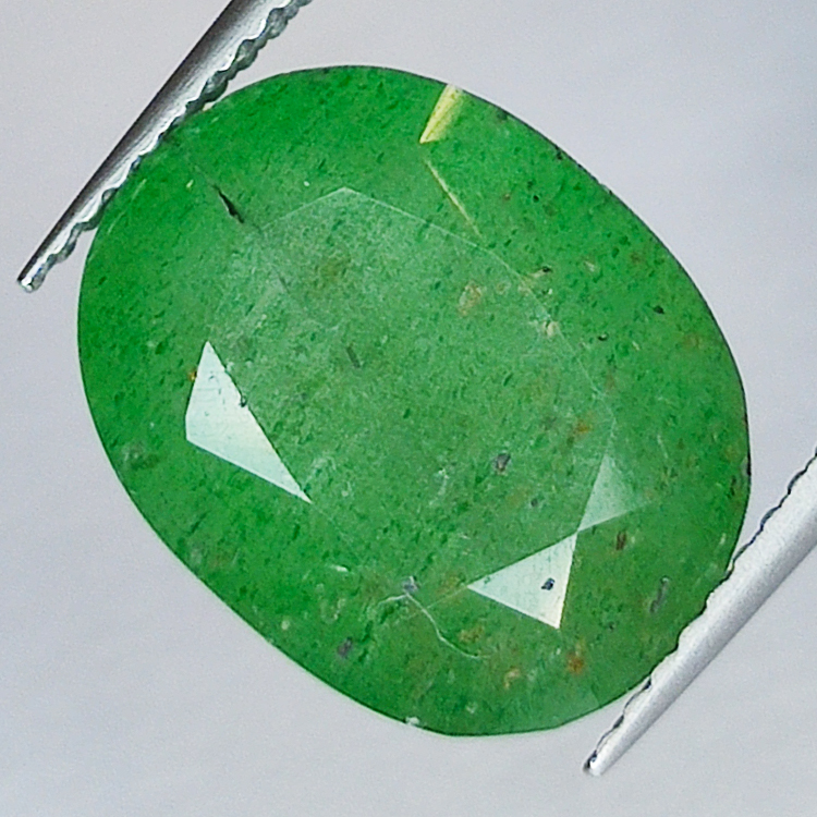 7.04ct Green quartz oval cut 13 X 10mm