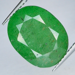 7.04ct Green quartz oval cut 13 X 10mm