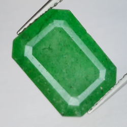 5.23ct Emerald cut green quartz 12 X 8mm