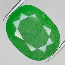 8.13ct Green quartz oval cut 14X11mm