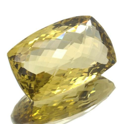 38.1ct.Lemon Quatz Checkboard Cushion Cut