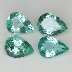 Lot 2.88ct Apatite Paraiba colour pear size 7x5mm