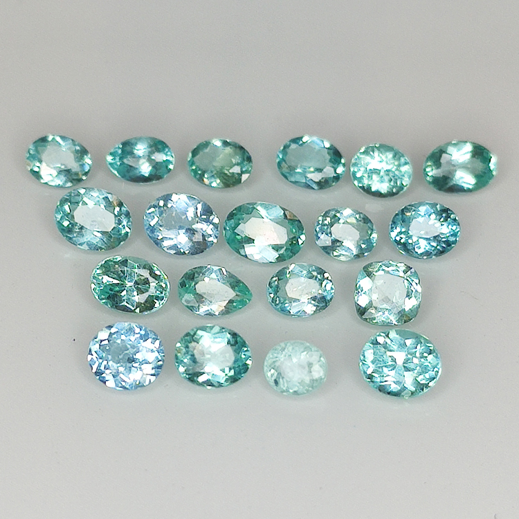 Lot 2.80ct Apatite Paraiba couleur ovale taille 4x3mm