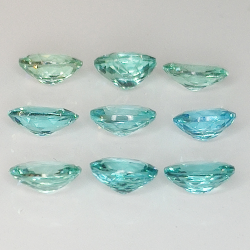 Lotto 3,05ct Apatite Paraiba colore taglio ovale 5,20x4,30 mm