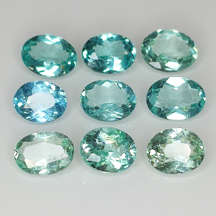 Lotto 3,05ct Apatite Paraiba colore taglio ovale 5,20x4,30 mm