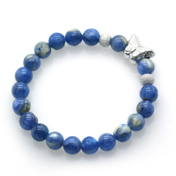 Cianite & 925 Sterling Silver Butterfly Bracelet