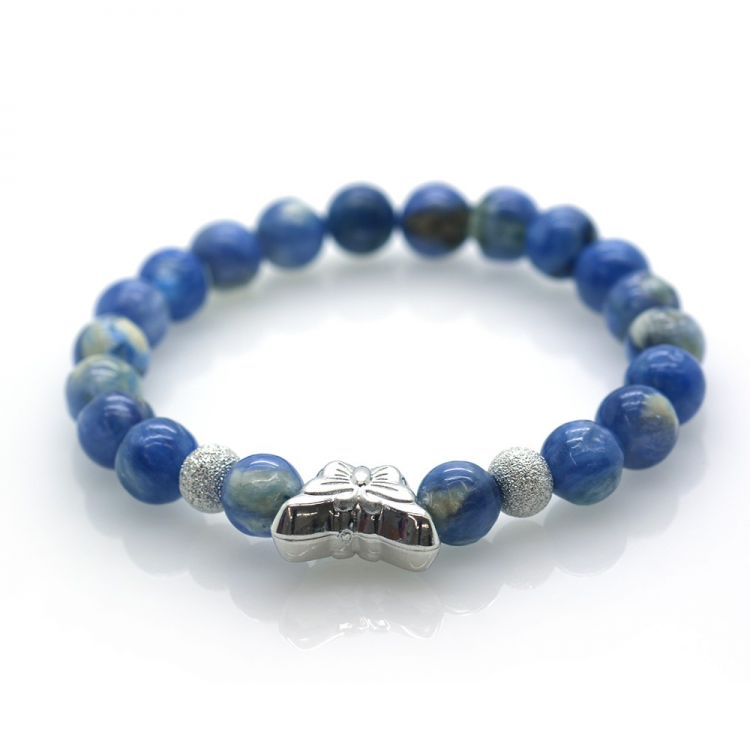 Cianite & 925 Sterling Silver Butterfly Bracelet