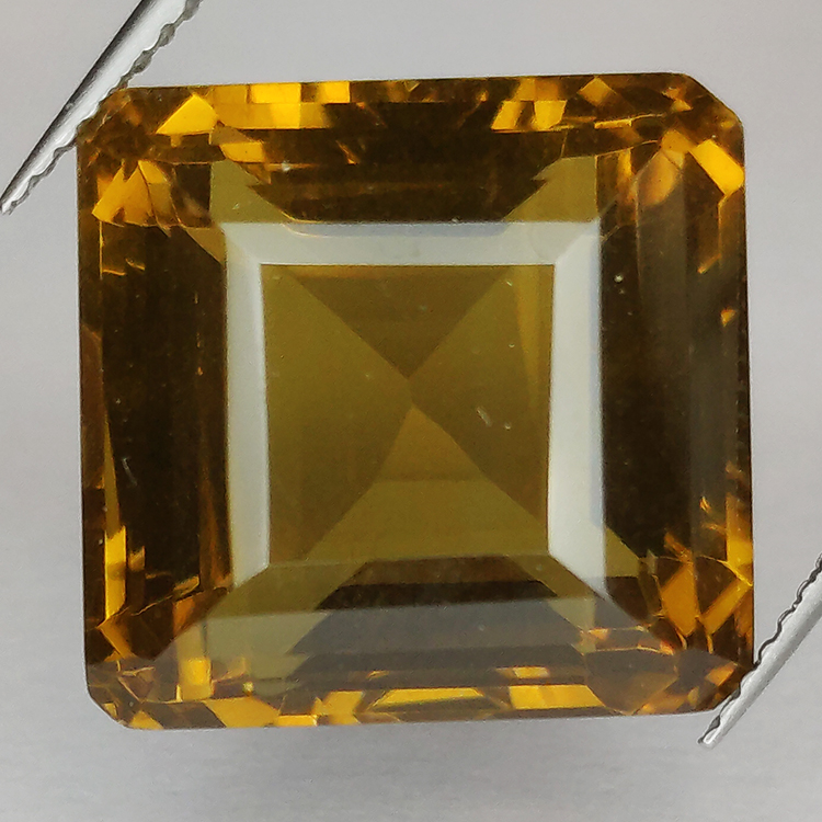 25.29ct Cuarzo Honey talla Asscher  16x15mm