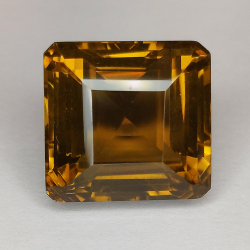 25.29ct Cuarzo Honey talla Asscher  16x15mm