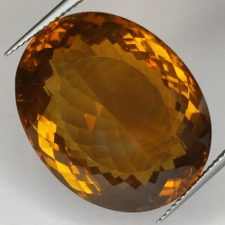 39.04ct Oval Cut Honey Quartz 22x14mm