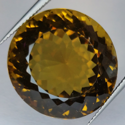 39.54ct Honey Quartz round cut 20.20x15.44mm