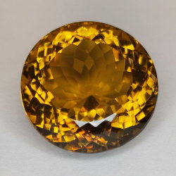 39.54ct Honey Quartz round cut 20.20x15.44mm