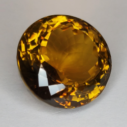 39.54ct Honey Quartz round cut 20.20x15.44mm