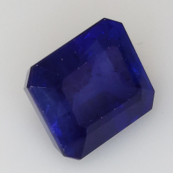 10.06ct Zafiro Verneuil azul talla esmeralda 12.06x10.01mm