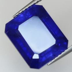 10,06 ct blauer Verneuil-Saphir im Smaragdschliff, 12,06 x 10,01 mm