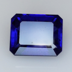 6,65 ct blauer Verneuil-Saphir im Smaragdschliff, 11,07 x 6,99 mm