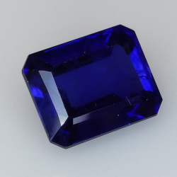 6.65ct Zafiro Verneuil azul talla esmeralda 11.07x6.99mm