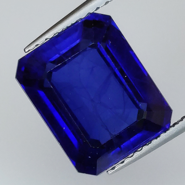 6.65ct Zafiro Verneuil azul talla esmeralda 11.07x6.99mm