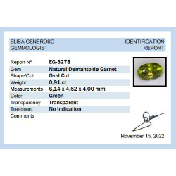 0.90 ct Demantoid Ovalschliff 6.12 x 4.49mm