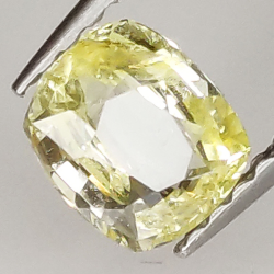 0.77ct Zafiro amarillo talla cojín 5,75 x 4,92mm