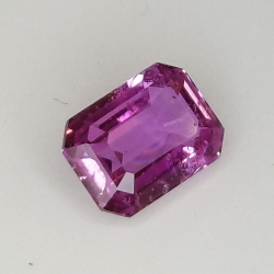 Zaffiro rosa da 0,70 ct taglio smeraldo 5,74 x 4,15 mm