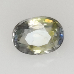 0,84 ct Saphir bleu et jaune taille ovale 5,82x4,28 mm