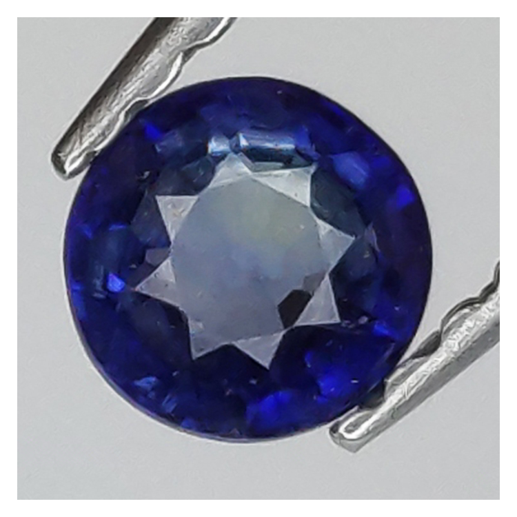 0,36 ct blauer Saphir im Rundschliff 3,88 x 2,38 mm