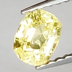 Saphir jaune 0,64 ct taille ovale 4,72 x 3,92 mm