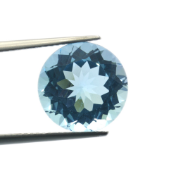 10,12 ct. Blue Topaz Round Cut