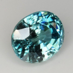 5.21ct Blue Zircon Oval Cut 9.74x8.01mm