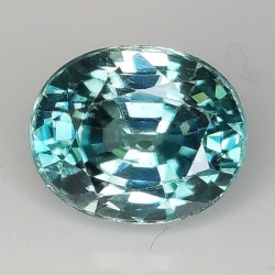 5,21 ct blauer Zirkon im Ovalschliff, 9,74 x 8,01 mm