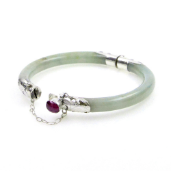 Bracciale Giada Giadeite e argento 925 verde