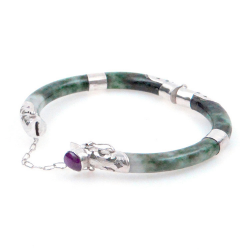 Pulsera de Jade Jadeita y Plata 925 verde