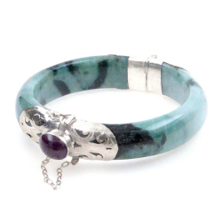 Bracciale Giada Giadeite e argento 925 verde