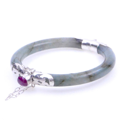 Bracciale Giada Giadeite e argento 925 verde