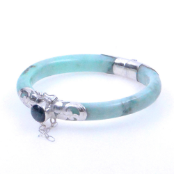 Jade Jadeite and 925 Silver green bracelet