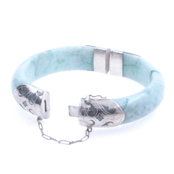 Bracciale Giada Giadeite e argento 925 verde